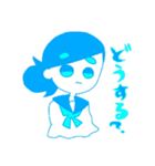 水色と紫の女の子（個別スタンプ：9）