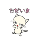 しろいにゃんとぐれいにゃん ごあいさつ（個別スタンプ：7）