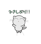 しろいにゃんとぐれいにゃん ごあいさつ（個別スタンプ：10）