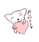 片眉！白いチワワンの恋人と使うスタンプ（個別スタンプ：7）