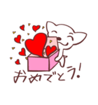 片眉！白いチワワンの恋人と使うスタンプ（個別スタンプ：15）