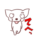 片眉！白いチワワンの恋人と使うスタンプ（個別スタンプ：39）