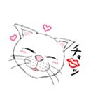黙っていればわりかし美形の白猫です。（個別スタンプ：11）