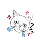 黙っていればわりかし美形の白猫です。（個別スタンプ：29）