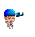 Cheerful blue head（個別スタンプ：18）