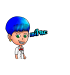 Cheerful blue head（個別スタンプ：34）