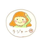 色鉛筆であいさつのスタンプ（個別スタンプ：4）