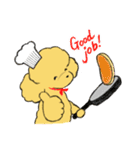 プードルカフェ 英語・日本語スタンプ（個別スタンプ：4）