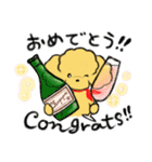 プードルカフェ 英語・日本語スタンプ（個別スタンプ：22）