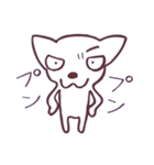 片眉！白いチワワンのありがちなスタンプ（個別スタンプ：34）