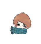 ゆるっとマフラー男子（個別スタンプ：2）