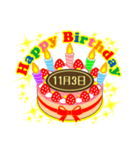 11月の誕生日★ケーキでお祝い★日付入り（個別スタンプ：3）