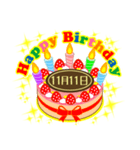 11月の誕生日★ケーキでお祝い★日付入り（個別スタンプ：11）
