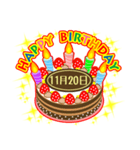 11月の誕生日★ケーキでお祝い★日付入り（個別スタンプ：20）