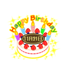 11月の誕生日★ケーキでお祝い★日付入り（個別スタンプ：21）
