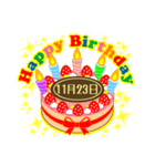 11月の誕生日★ケーキでお祝い★日付入り（個別スタンプ：23）