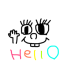 カラフルな顔文字くん（個別スタンプ：1）