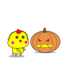 Sun chick and halloween（個別スタンプ：3）