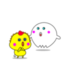 Sun chick and halloween（個別スタンプ：6）