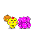 Sun chick and halloween（個別スタンプ：19）