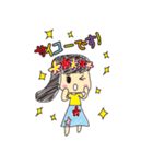 お絵かき風ハワイちゃん（個別スタンプ：2）