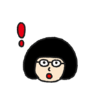 おかっぱメガネ子さん（個別スタンプ：1）