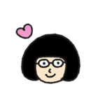 おかっぱメガネ子さん（個別スタンプ：3）