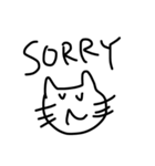 猫と下手文字（個別スタンプ：15）