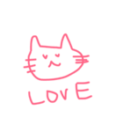 猫と下手文字（個別スタンプ：16）