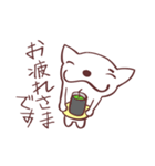 片眉！白いチワワンのお仲間と使うスタンプ（個別スタンプ：22）