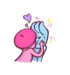 Pink and Blue - Daily Love（個別スタンプ：7）