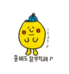 イエローくんの韓国語 年末年始編（個別スタンプ：17）