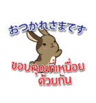 毎日楽しめる ウサギ 日本語タイ語（個別スタンプ：11）