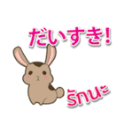 毎日楽しめる ウサギ 日本語タイ語（個別スタンプ：17）