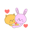 うさぎとねこだよ。（個別スタンプ：34）