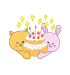 うさぎとねこだよ。（個別スタンプ：37）