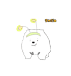 a cute white puppy with smile（個別スタンプ：1）