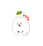 a cute white puppy with smile（個別スタンプ：4）
