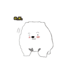 a cute white puppy with smile（個別スタンプ：6）