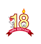 1歳から40歳までの誕生日を祝うスタンプ（個別スタンプ：18）