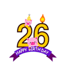 1歳から40歳までの誕生日を祝うスタンプ（個別スタンプ：26）