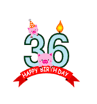 1歳から40歳までの誕生日を祝うスタンプ（個別スタンプ：36）