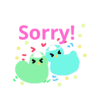 カラフルポップ妖精＆幽霊ちゃん英語日本語（個別スタンプ：12）