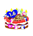 1月の誕生日♥日付入り♥ケーキでお祝い♪（個別スタンプ：6）