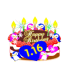 1月の誕生日♥日付入り♥ケーキでお祝い♪（個別スタンプ：16）