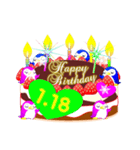1月の誕生日♥日付入り♥ケーキでお祝い♪（個別スタンプ：18）