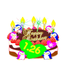 1月の誕生日♥日付入り♥ケーキでお祝い♪（個別スタンプ：26）