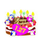 1月の誕生日♥日付入り♥ケーキでお祝い♪（個別スタンプ：27）
