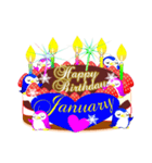 1月の誕生日♥日付入り♥ケーキでお祝い♪（個別スタンプ：32）