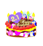 2月の誕生日♥日付入り♥ケーキでお祝い♪（個別スタンプ：1）
